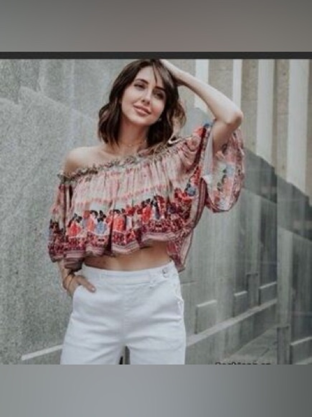 Anthropologie Bhanuni By Jyoti Villa Top Off-the-Shoulder Ruffle - Picture 11 of 11